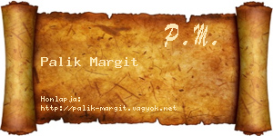 Palik Margit névjegykártya